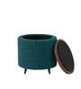 Contemporary Boucle Ottoman In Teal Blue Colour Contemporary Boucle Ottoman In Teal Blue Colour