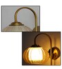 Contemporary Brass Amber Kharbuja Glass Wall Lamp
