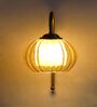 Contemporary Brass Amber Kharbuja Glass Wall Lamp