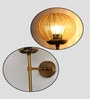Contemporary Brass Funner Wall Lamp with Amber Kharbuja Glass