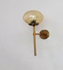 Contemporary Brass Funner Wall Lamp with Amber Kharbuja Glass