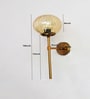 Contemporary Brass Funner Wall Lamp with Amber Kharbuja Glass