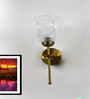 Contemporary Brass Wall Light Clear Crater Glass