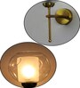 Contemporary Brass Wall Light Clear Crater Glass