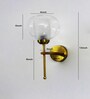 Contemporary Brass Wall Light Clear Crater Glass
