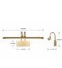 Contemporary Brushed Brass LED Picture Light Dual Arm