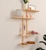 Contemporary Designer Wall Shelf with Light Oak Finish