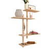 Contemporary Designer Wall Shelf with Light Oak Finish