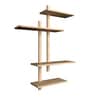 Contemporary Designer Wall Shelf with Light Oak Finish