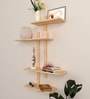 Contemporary Designer Wall Shelf with Light Oak Finish