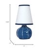 Contemporary Enamel Blue Melon-Shaped Table Lamp with Hand-Painted Lines