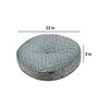Contemporary Grey & Turquoise Premium Polyester Round Floor Cushion(Reversible) 22x3 inches