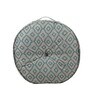 Contemporary Grey & Turquoise Premium Polyester Round Floor Cushion(Reversible) 22x3 inches