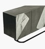 Contemporary Solid Wood Sideboard in Grey Marble Finish