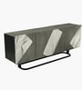 Contemporary Solid Wood Sideboard in Grey Marble Finish