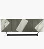 Contemporary Solid Wood Sideboard in Grey Marble Finish