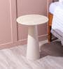 Contemporary Ivory Charm Ceramic End Table In Ivory Colour