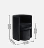 Contemporary Luxe Velvet Fabric Barrel Chair With Ottoman Footrest In Black Colour