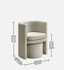Contemporary Luxe Velvet Fabric Barrel Chair With Ottoman Footrest In Cream Colour