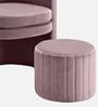 Contemporary Luxe Velvet Fabric Barrel Chair With Ottoman Footrest In Mauve Colour