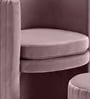 Contemporary Luxe Velvet Fabric Barrel Chair With Ottoman Footrest In Mauve Colour