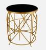 Contemporary Marble Top Side Table In Gold Colour