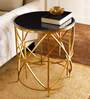 Contemporary Marble Top Side Table In Gold Colour