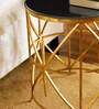 Contemporary Marble Top Side Table In Gold Colour
