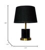 Contemporary Metal Black Marble Finish Table Lamp with  Black Shade