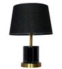 Contemporary Metal Black Marble Finish Table Lamp with  Black Shade