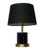 Contemporary Metal Black Marble Finish Table Lamp with  Black Shade