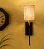 Contemporary Metal Wall Lamp with Jute Cover   Stylish Home Wall Lighting-(Beige Jute)