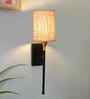 Contemporary Metal Wall Lamp with Jute Cover   Stylish Home Wall Lighting-(Beige Jute)