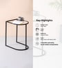 Contemporary Metallic Magazine End Table in Black Finish