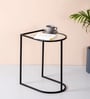 Contemporary Metallic Magazine End Table in Black Finish