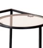 Contemporary Metallic Magazine End Table in Black Finish