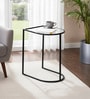 Contemporary Metallic Magazine End Table in Black Finish