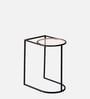 Contemporary Metallic Magazine End Table in Black Finish Set of 2