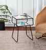 Contemporary Metallic Tiered End Table in Black Finish