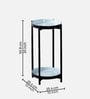 Contemporary Metallic Tiered End Table in Blue & Black Finish