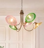 Contemporary Multi-Color Painted Glass Chandelier with Adjustable Shades