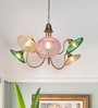 Contemporary Multi-Color Painted Glass Chandelier with Adjustable Shades