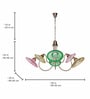 Contemporary Multi-Color Painted Glass Chandelier with Adjustable Shades