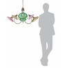 Contemporary Multi-Color Painted Glass Chandelier with Adjustable Shades
