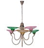 Contemporary Multi-Color Painted Glass Chandelier with Adjustable Shades