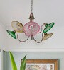 Contemporary Multi-Color Painted Glass Chandelier with Adjustable Shades