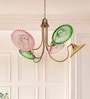Contemporary Multi-Color Painted Glass Chandelier with Adjustable Shades
