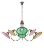 Contemporary Multi-Color Painted Glass Chandelier with Adjustable Shades