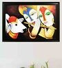 Contemporary Radha Krishna Handmade Oil Painting On Canvas Framed
