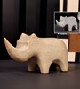 Contemporary Rhino Cream Resin Sculpture
